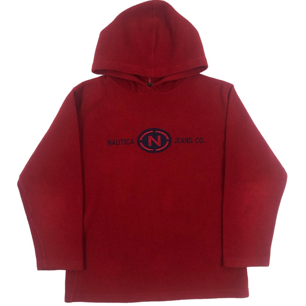 Vintage Nautica Jeans Fleece Pullover Hoodie Kids Medium